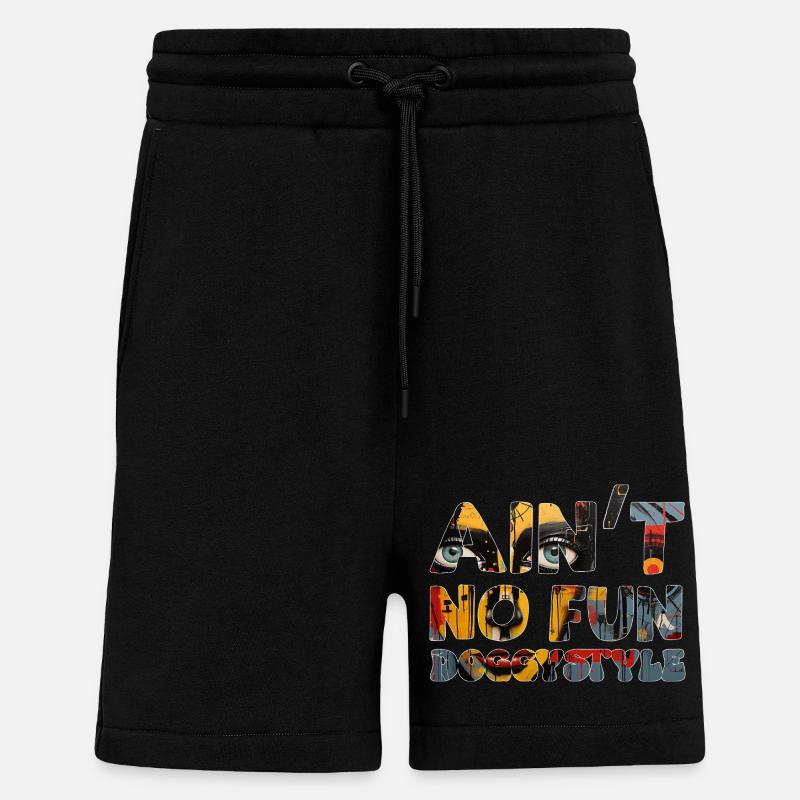Ce n’est pas amusant - Short bio décontracté fabriqué en UE - SOLID BLACK
