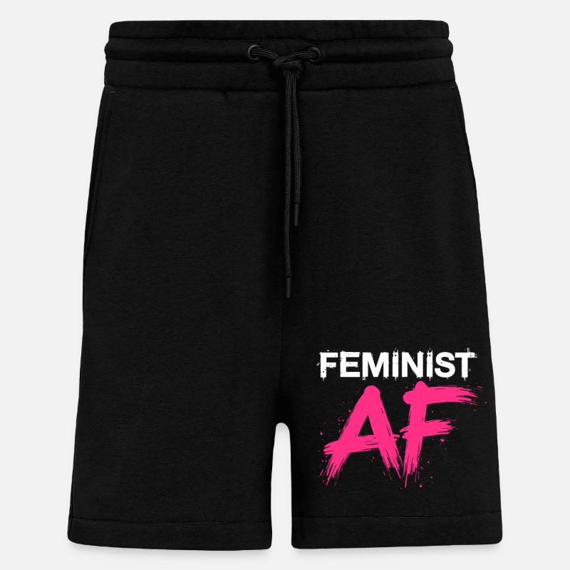 Feminist AF Statement Spruch Sprüche - Shorts - made by SPREAD - SOLID BLACK