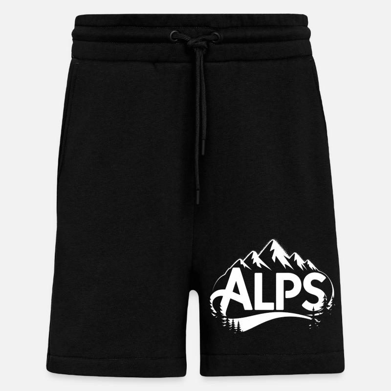 Alpes - Conception de randonnée - Short bio décontracté fabriqué en UE - SOLID BLACK