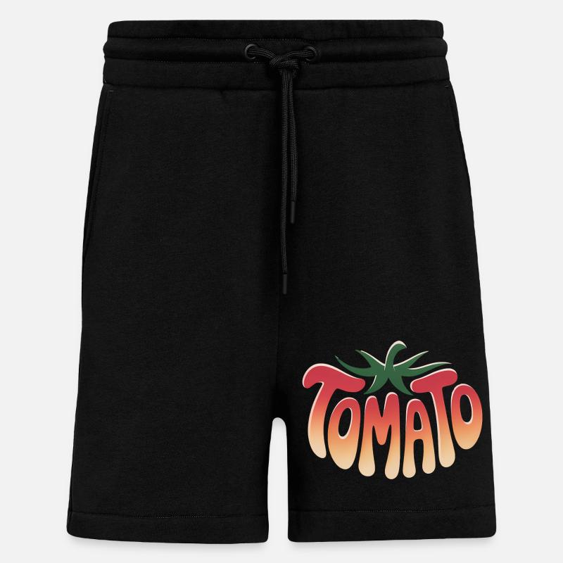 Tomato - Cool Vegetable Logo - Shorts - made by SPREAD - SOLID BLACK