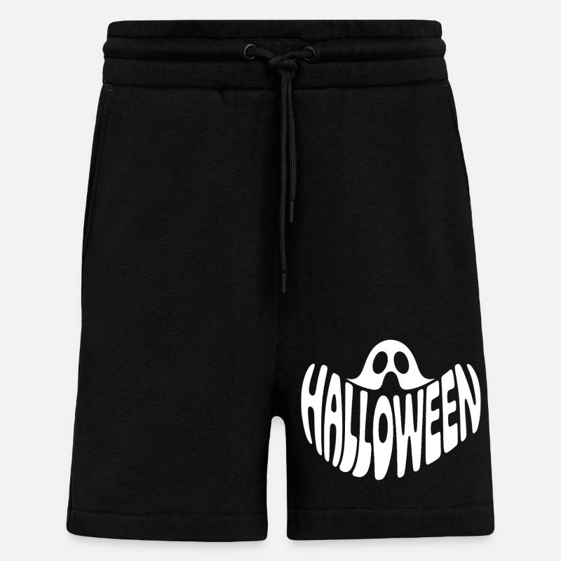 Ghost - Logo d’Halloween cool - Short bio décontracté fabriqué en UE - SOLID BLACK
