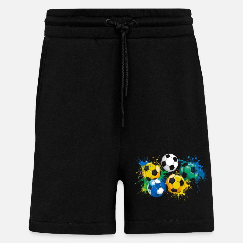 Fußball,Bälle,bunt,Graffiti,Malerei, illustration - Shorts - made by SPREAD - SOLID BLACK