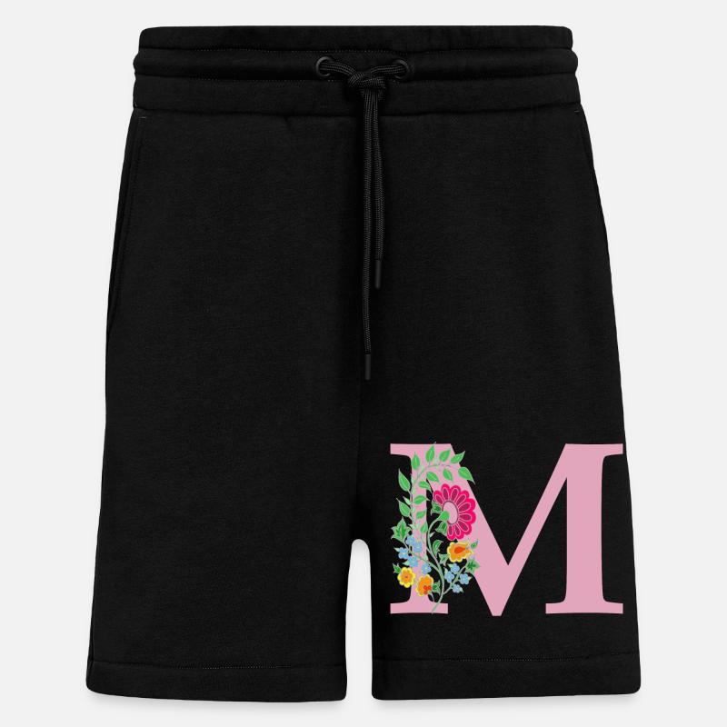 blume 12 rot mit m - Shorts - made by SPREAD - SOLID BLACK