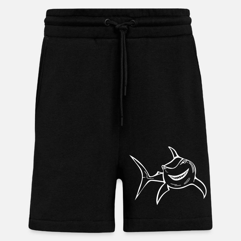Requin drôle - Short bio décontracté fabriqué en UE - SOLID BLACK