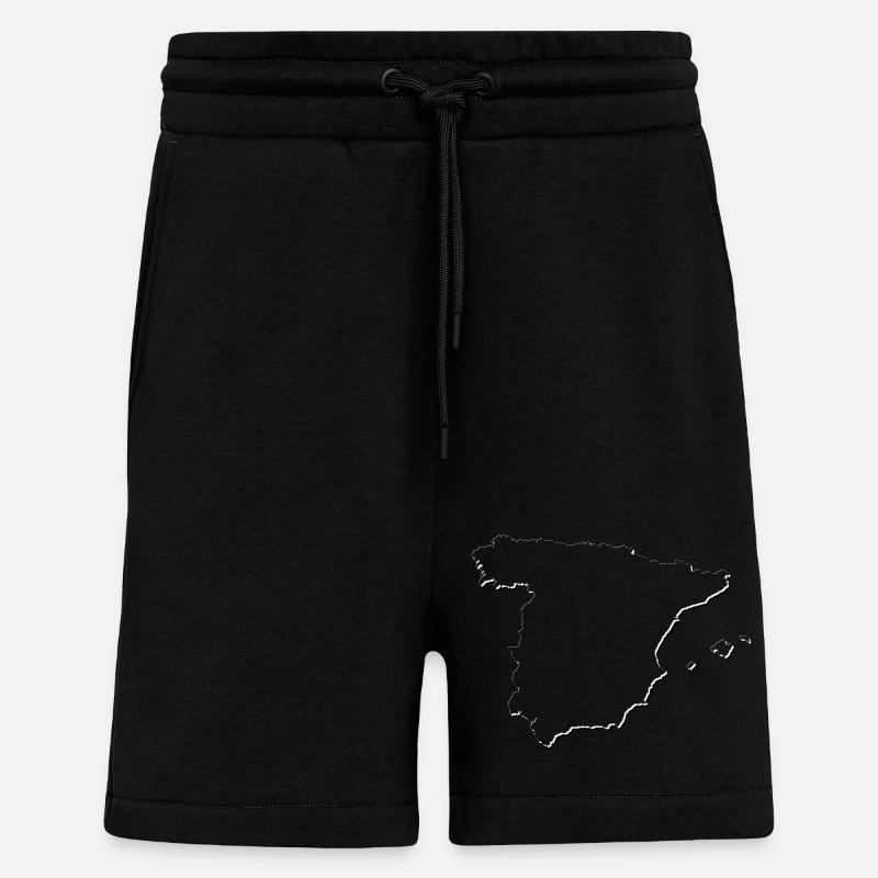 Spain | Map | Shadow - Shorts - made by SPREAD - SOLID BLACK