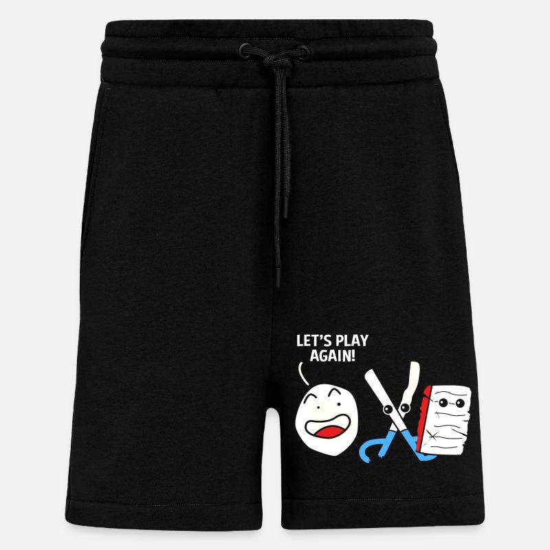 Ciseaux pierre papier - Short bio décontracté fabriqué en UE - SOLID BLACK