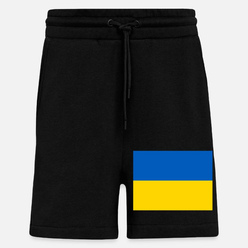 Drapeau de l’Ukraine - Short bio décontracté fabriqué en UE - SOLID BLACK