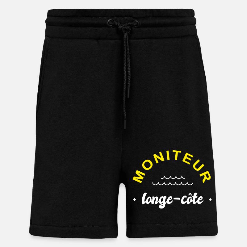 moniteur longe cote coach longe-côte - Short bio décontracté fabriqué en UE - SOLID BLACK