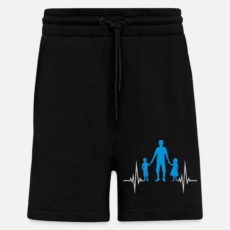 Junge Mädchen Papa Puls - Shorts - made by SPREAD - SOLID BLACK