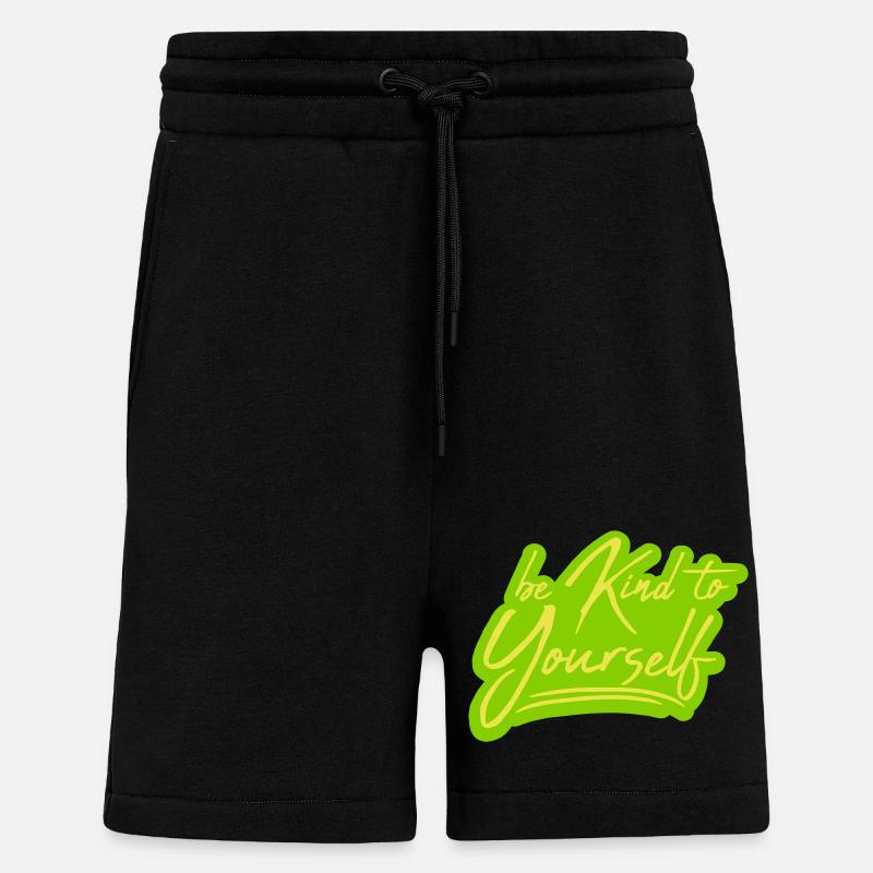 soyez gentil avec vous-même - Short bio décontracté fabriqué en UE - SOLID BLACK