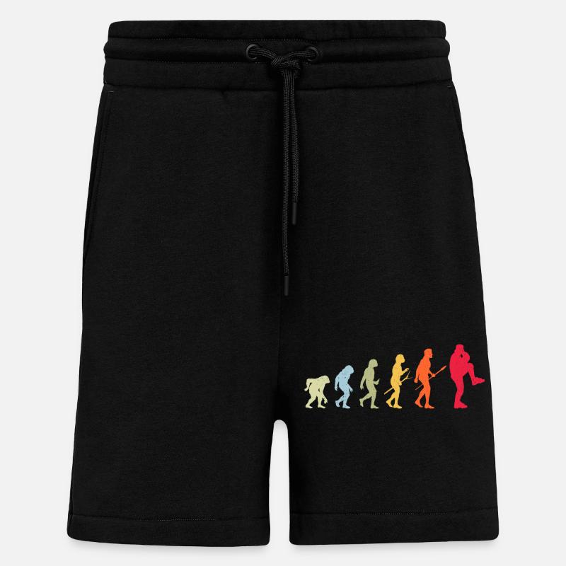 Évolution du baseball - Short bio décontracté fabriqué en UE - SOLID BLACK