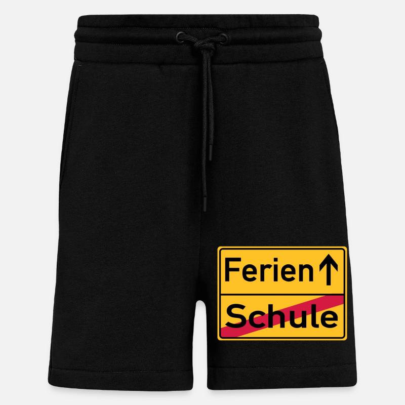 Schule - Ferien - Ortsschild - Shorts - made by SPREAD - SOLID BLACK