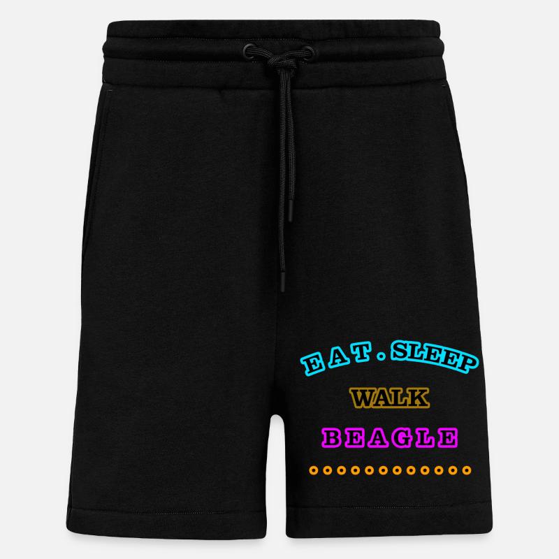 Eat, Sleep, Walk, Beagle - Shorts - made by SPREAD - SOLID BLACK