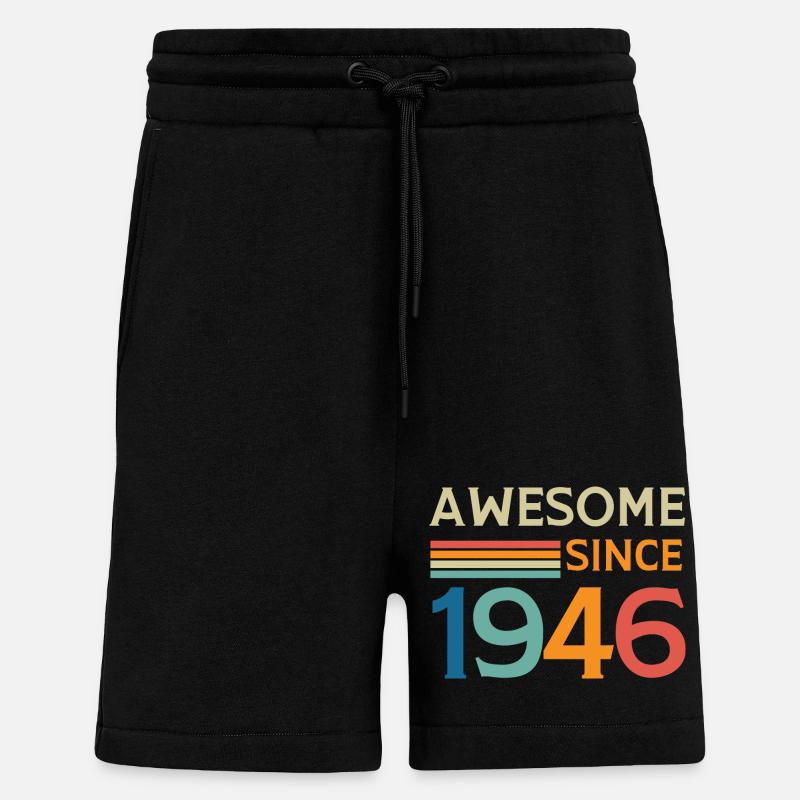 Awesome since 1946 - Short bio décontracté fabriqué en UE - SOLID BLACK
