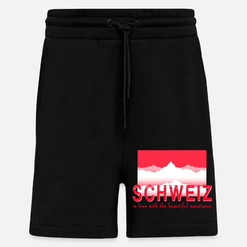 Switzerland Mountains - Shorts - made by SPREAD - SOLID BLACK