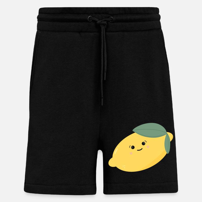 Citron Doux Kawaii - Short bio décontracté fabriqué en UE - SOLID BLACK