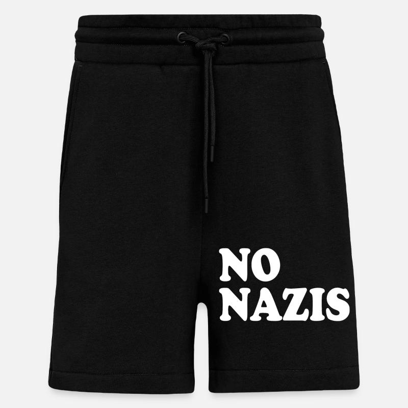 Pas de nazis - Short bio décontracté fabriqué en UE - SOLID BLACK
