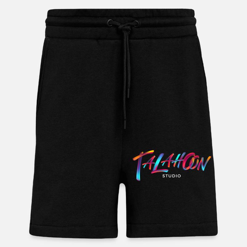 Talahoon Studios Arc-en-ciel Brossé - Short bio décontracté fabriqué en UE - SOLID BLACK