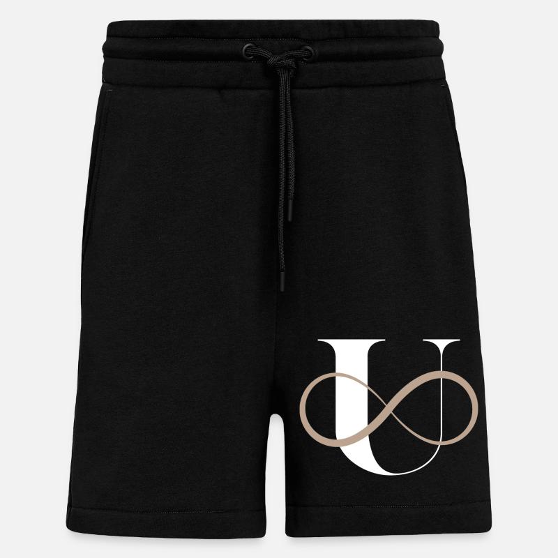 Lettre u infinie - Short bio décontracté fabriqué en UE - SOLID BLACK