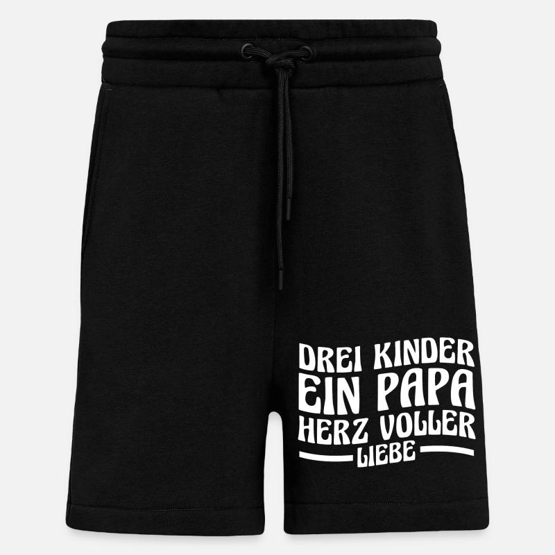 Père de 3 enfants - Short bio décontracté fabriqué en UE - SOLID BLACK
