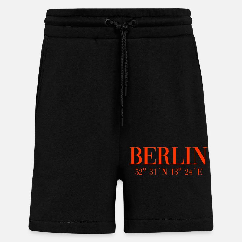 Coordonnées Berlin Allemagne - Short bio décontracté fabriqué en UE - SOLID BLACK