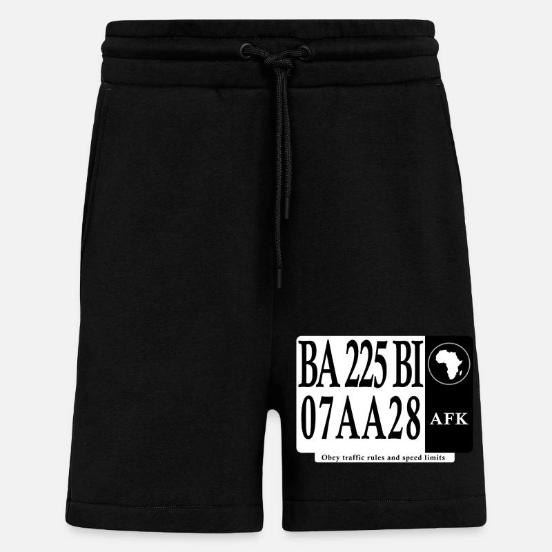 Plaque de sensibilisation Routière - Short bio décontracté fabriqué en UE - SOLID BLACK