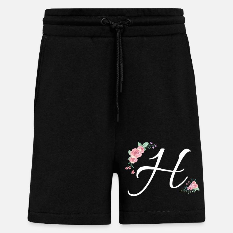 Buchstabe h Blumen - Shorts - made by SPREAD - SOLID BLACK