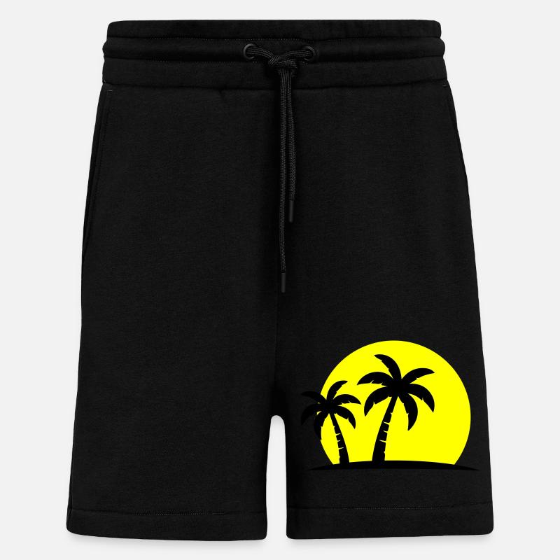 Palm Tree Beach Sunset Holiday - Shorts - made by SPREAD - SOLID BLACK