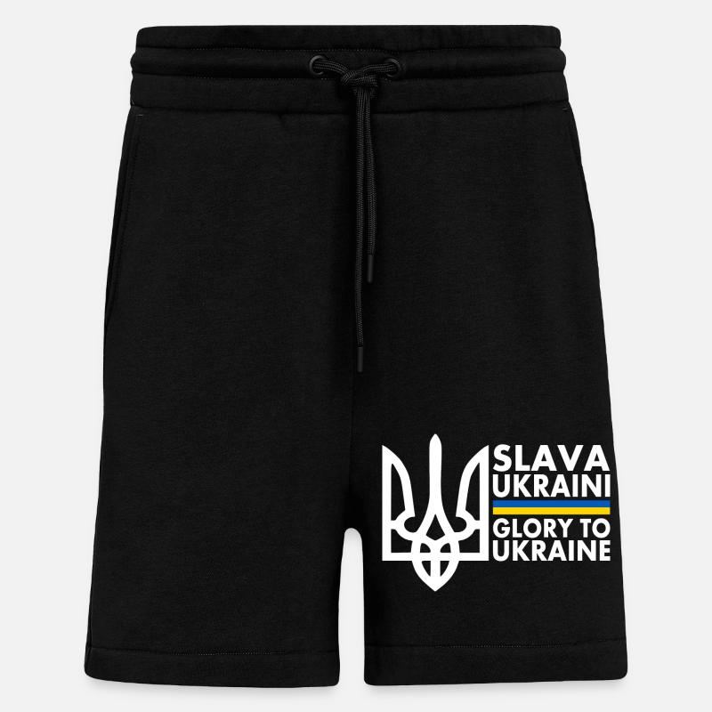 Slava ukraini - Short bio décontracté fabriqué en UE - SOLID BLACK