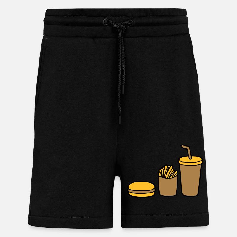 Burger Fries Cola - Shorts - made by SPREAD - SOLID BLACK