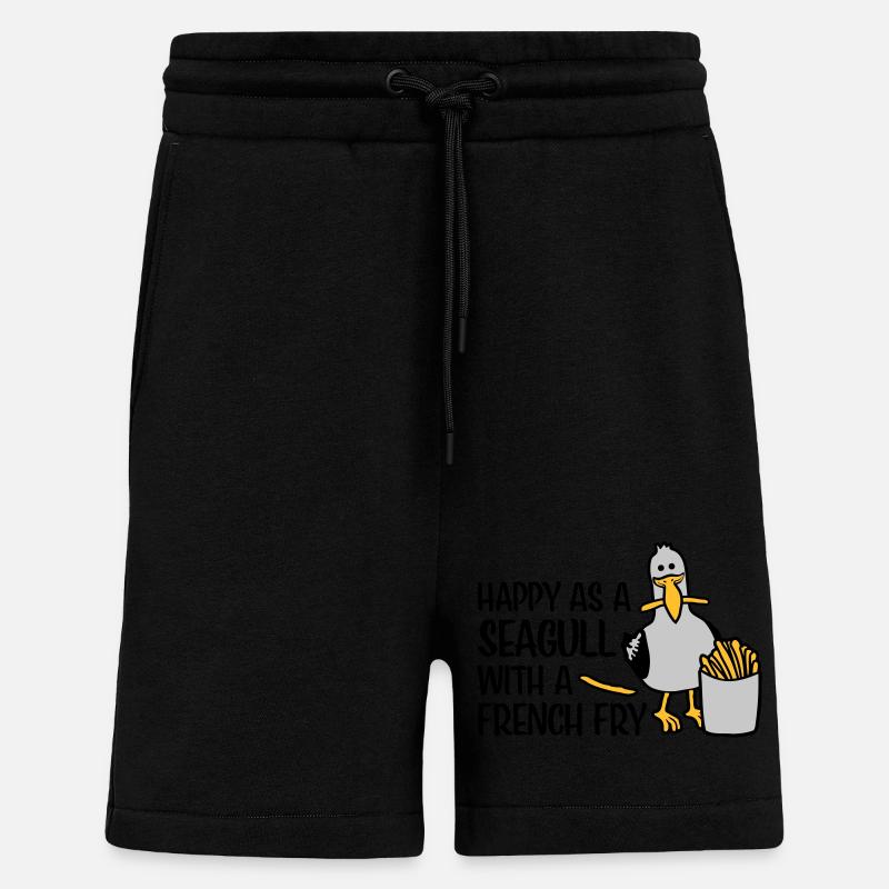 Heureux comme une mouette - Short bio décontracté fabriqué en UE - SOLID BLACK