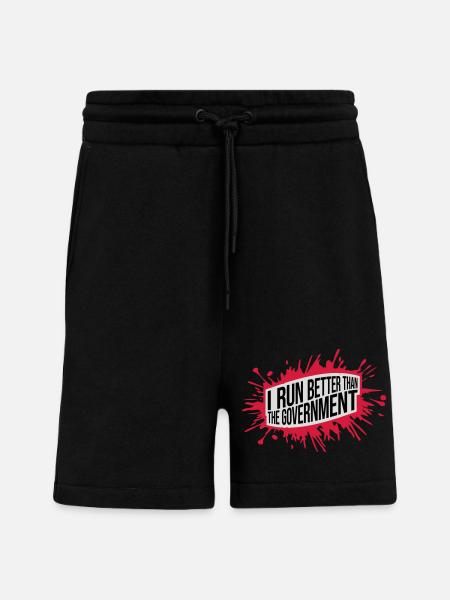 run better than government - Shorts - made by SPREAD - SOLID BLACK