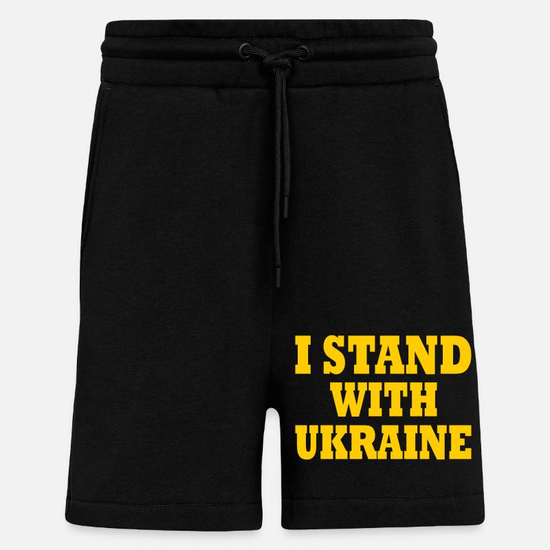 I stand with ukraine - Short bio décontracté fabriqué en UE - SOLID BLACK
