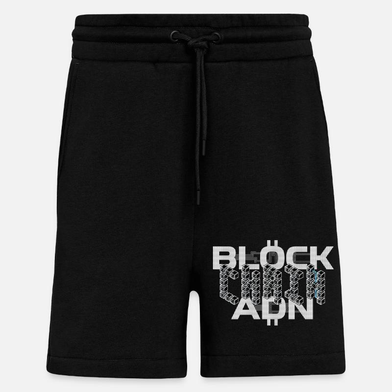 DNA-Blockchain - Krypto Bitcoin - Shorts - made by SPREAD - SOLID BLACK