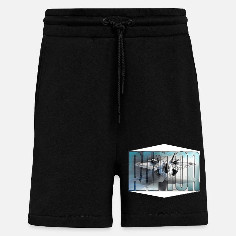kampfjet ,raptor, - Shorts - made by SPREAD - SOLID BLACK