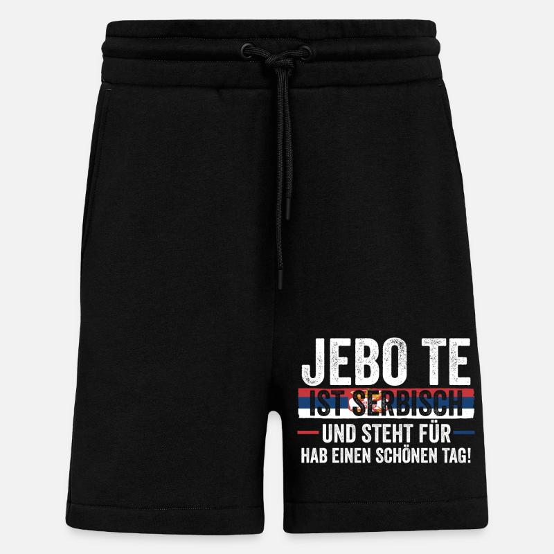 Serbe Serbe Serbie - Short bio décontracté fabriqué en UE - SOLID BLACK