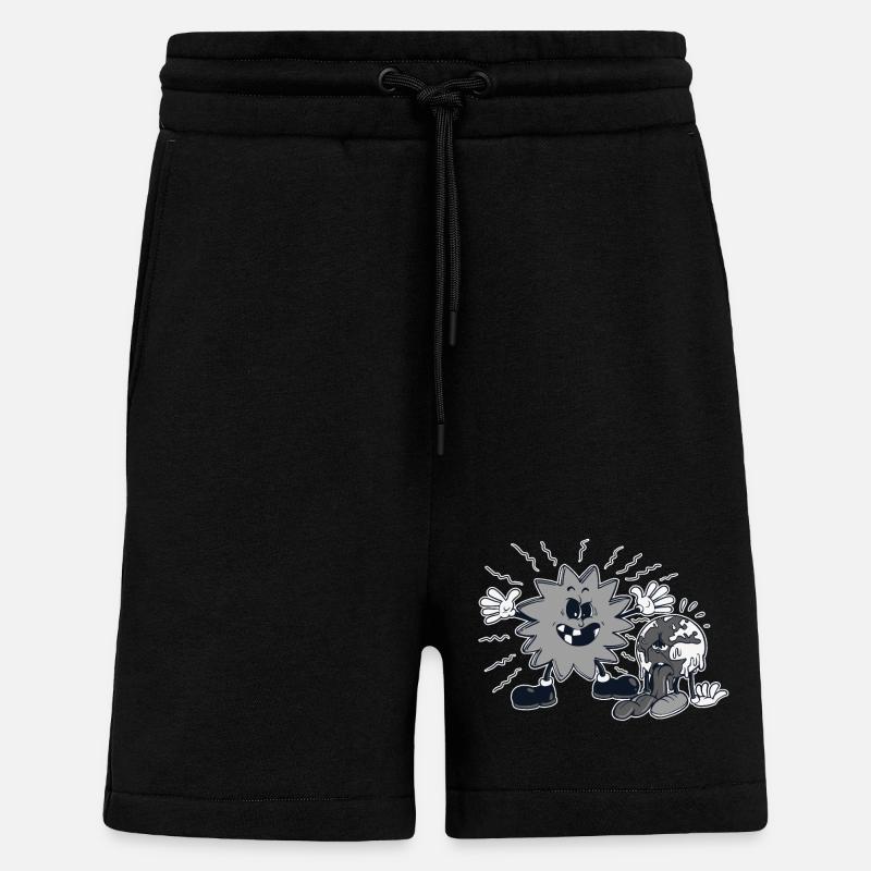 Soleil déréglé ,Terre assoifée - Short bio décontracté fabriqué en UE - SOLID BLACK
