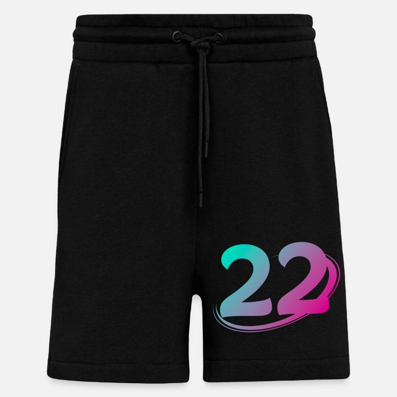 Nummer 22 mehrfarbig - Shorts - made by SPREAD - SOLID BLACK