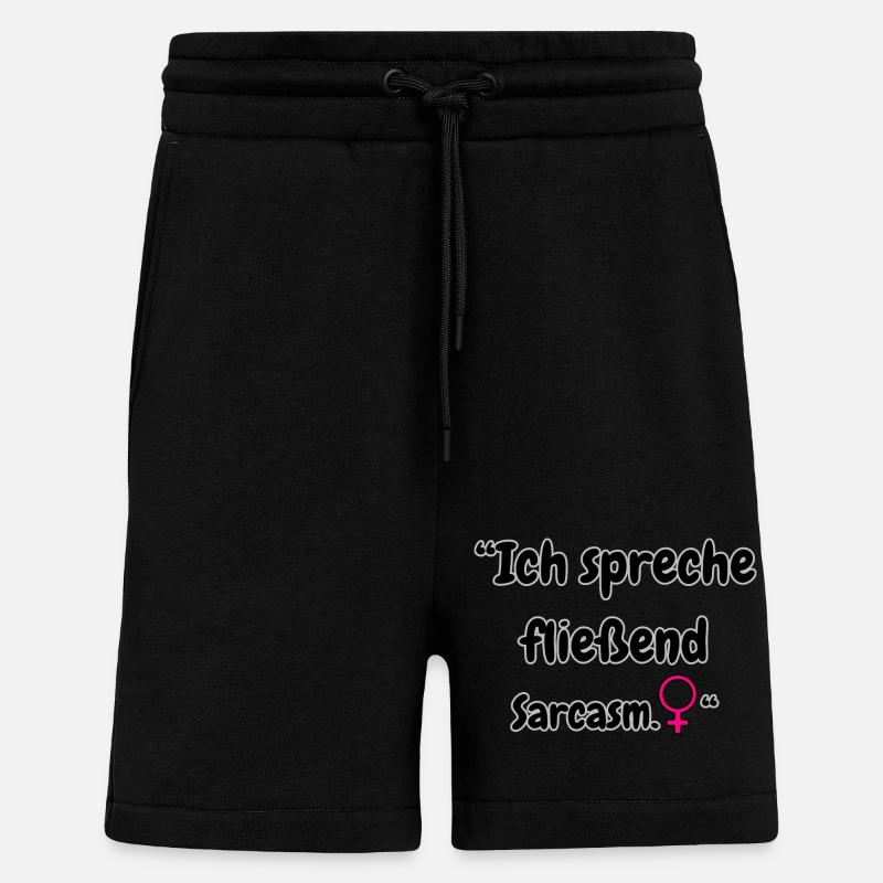 "Sarkasmus spreche ich" - Shorts - made by SPREAD - SOLID BLACK