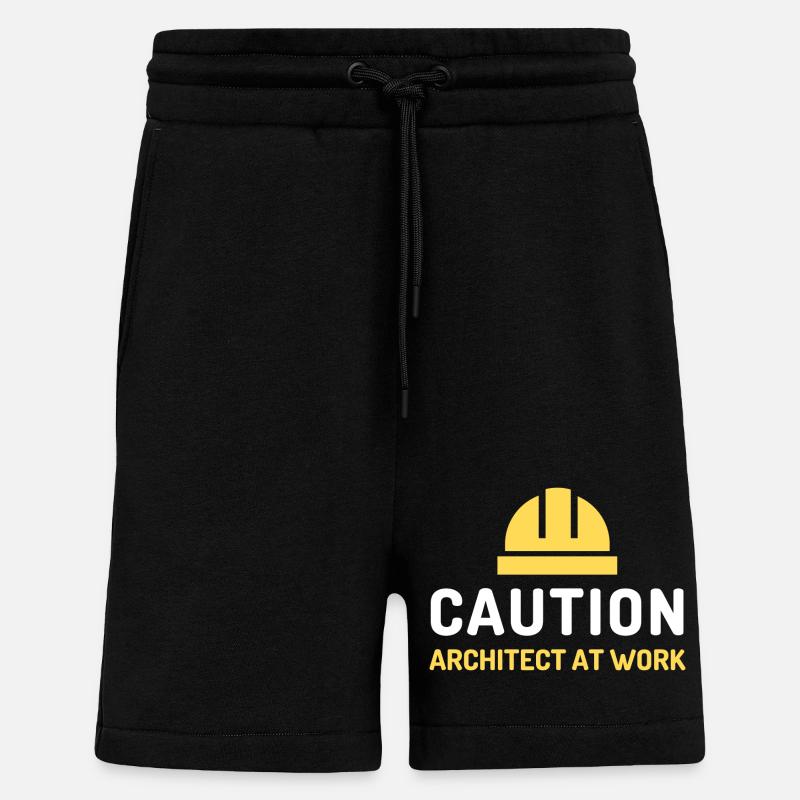 Architecte au travail - Short bio décontracté fabriqué en UE - SOLID BLACK