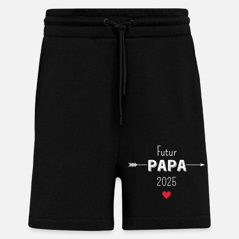Futur papa 2025 - Short bio décontracté fabriqué en UE - SOLID BLACK