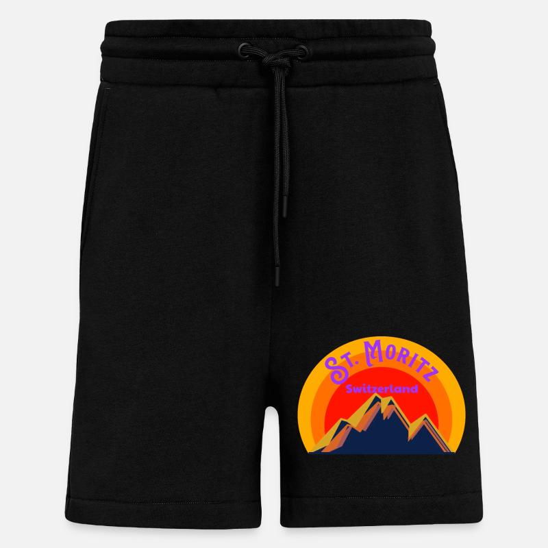 Saint-Moritz - Short bio décontracté fabriqué en UE - SOLID BLACK