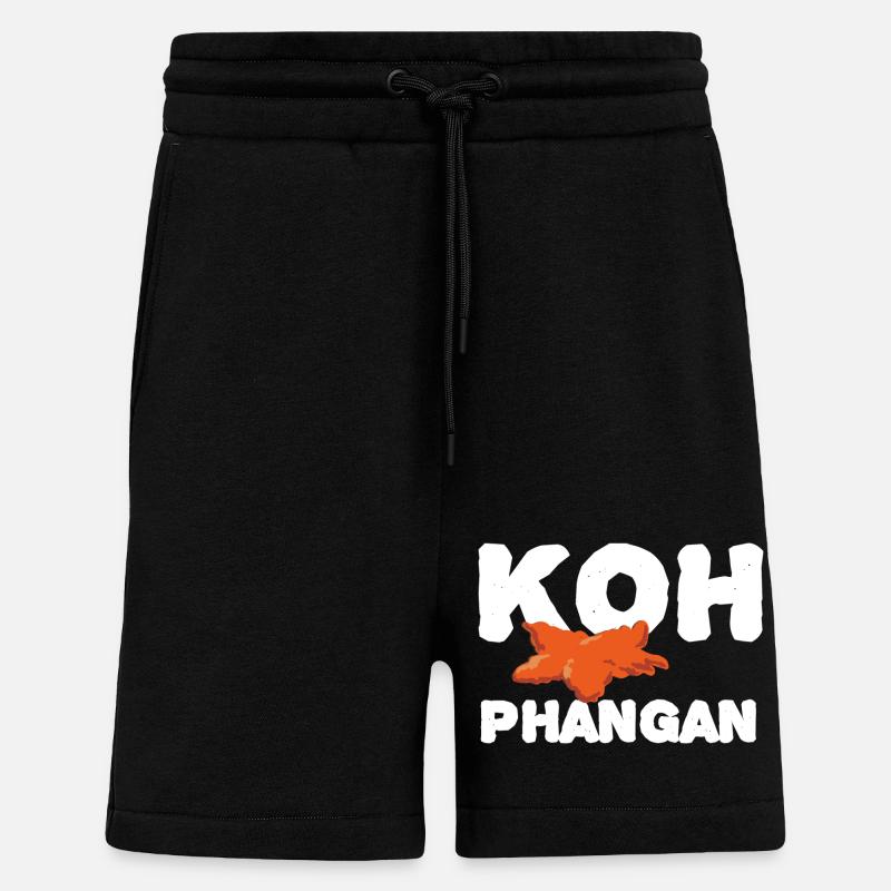 Texte de Koh Phangan - Short bio décontracté fabriqué en UE - SOLID BLACK