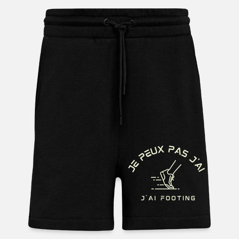 Je peux pas j'ai footing - Short bio décontracté fabriqué en UE - SOLID BLACK