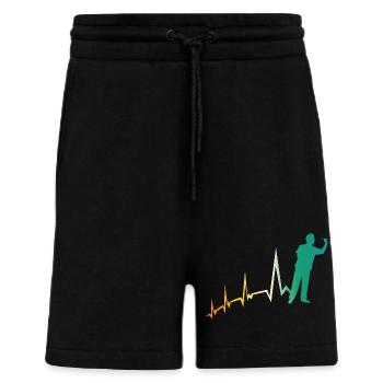 Dartspieler Herzschlag Darts - Shorts - made by SPREAD - SOLID BLACK - Vorne