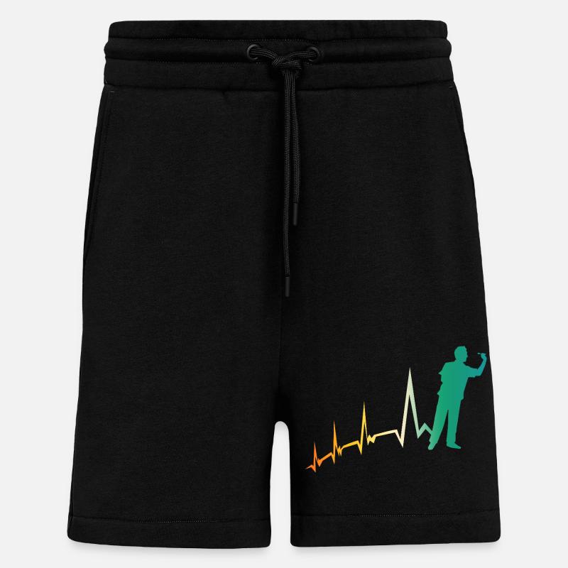Joueur de fléchettes Heartbeat Darts - Short bio décontracté fabriqué en UE - SOLID BLACK