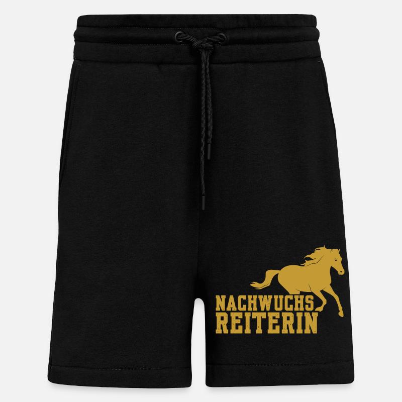 Pferdemädchen Spruch Geschenk Geschenkidee Hobby - Shorts - made by SPREAD - SOLID BLACK
