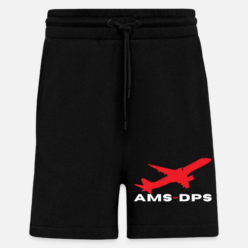 INDONET Amsterdam - Denpasar - Short bio décontracté fabriqué en UE - SOLID BLACK