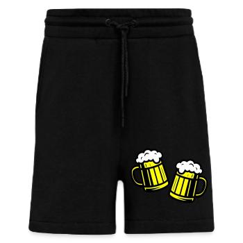 Verre à bière, cheers symbole bière - Short bio décontracté fabriqué en UE - SOLID BLACK - Devant