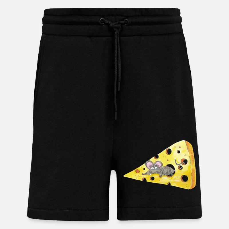 Mäuse mit käsekätzigem - Shorts - made by SPREAD - SOLID BLACK